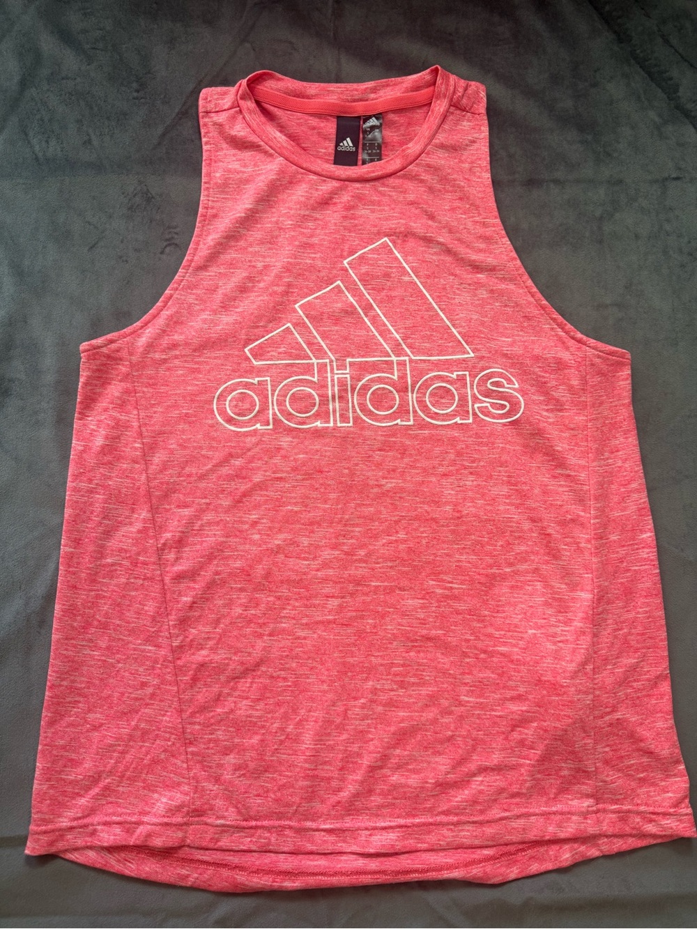 adidas Women's Pink Racerback Tank Top S Lightweight Logo Gym Training